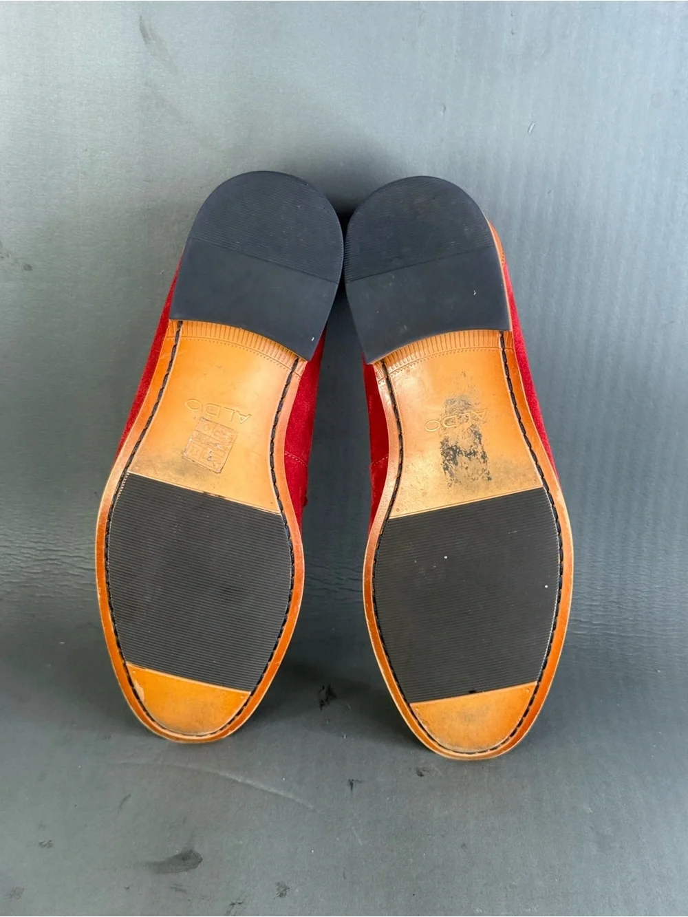 ALDO red suede Cynfran Penny Loafer shoes men’s size 9